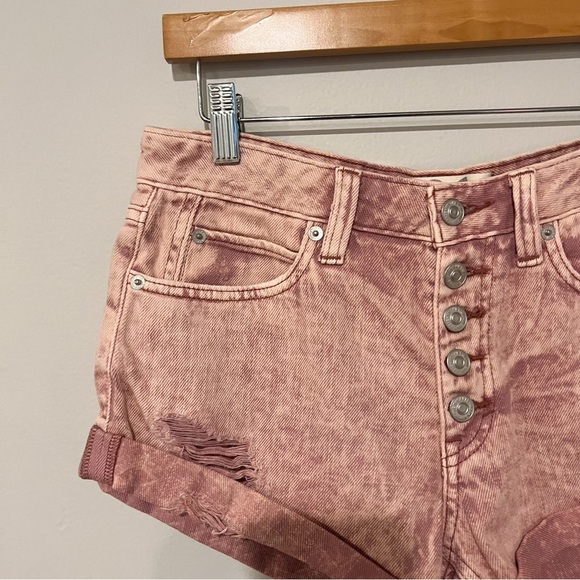 Free People We The Free Pink Cutoff Shorts - Picture 3 of 6